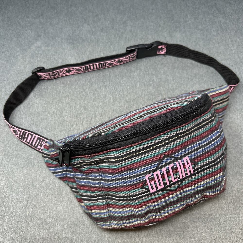 Vintage GOTCHA Fanny Pack Wet-Dry Bag 80s 90s Surfer Skater Retro 32-40” Waist